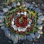 A sculpture decorates a labyrinth by Recover, the 18th annual Burning Basket, on Sunday, Sept. 12, 2021, at Mariner Park on the Homer Spit in Homer, Alaska. (Photo by Michael Armstrong/Homer News)