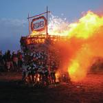 Recover, the 18th annual Burning Basket, starts to burn on Sunday, Sept. 12, 2021, at Mariner Park on the Homer Spit in Homer, Alaska. (Photo by Michael Armstrong/Homer News)