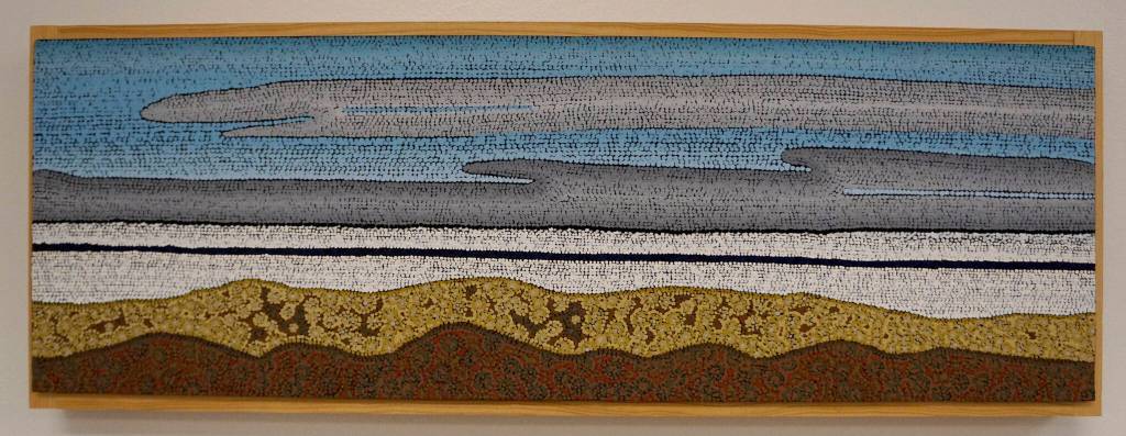 Deland Andersons painting, Labrador Tea, North Beach, Saint Michael Island, Alaska, is part of the Homer Drawdown Peatland exhibit showing at the Pratt Museum & Park through Oct. 10, 2021, in Homer, Alaska. (Photo by Michael Armstrong/Homer News)