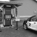 The very first FreeWire ultrafast Electric Vehicle charger in Alaska was installed at AJs Steakhouse last week. The charging station is the first of nine EV charging stations that will connect Homer to Fairbanks. (Photo by Sarah Knapp/Homer News)