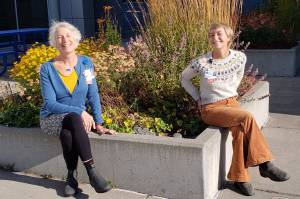 At left Bonita Banks, RN, Medication Assisted Treatment (MAT) nurse at Homer Medical Center, and at right, Annie Garay, RN, Community Health Educator, pose for a photo at South Peninsula Hospital on Sept. 27, 2021, at Homer, Alaska. (Photo by Derotha Ferraro/South Peninsula Hospital)