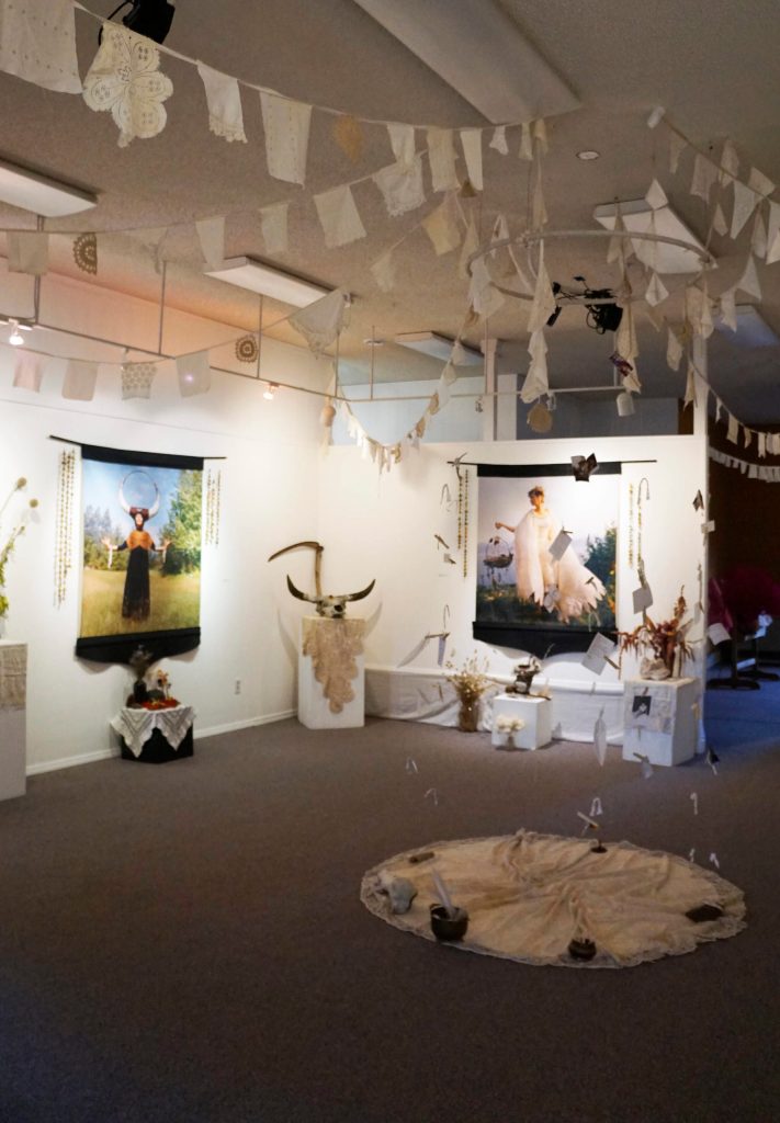 Carly Garays The Art of Ancestor Veneration is on display through Oct. 30, 2021, at the Homer Council on the Arts in Homer, Alaska. (Photo by Michael Armstrong/Homer News)