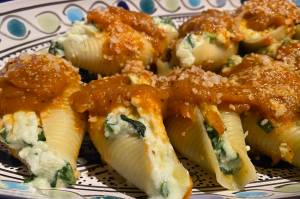Ward off Halloweens mystical monsters with these garlic-infused cheesy shells and pepper sauce. (Photo by Tressa Dale/Peninsula Clarion)