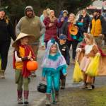 Lions and tigers and bears, oh my! Creatures of all kinds head down Bayview Avenue in search of candy and treats on Halloween. (Photo by Sarah Knapp/Homer News)