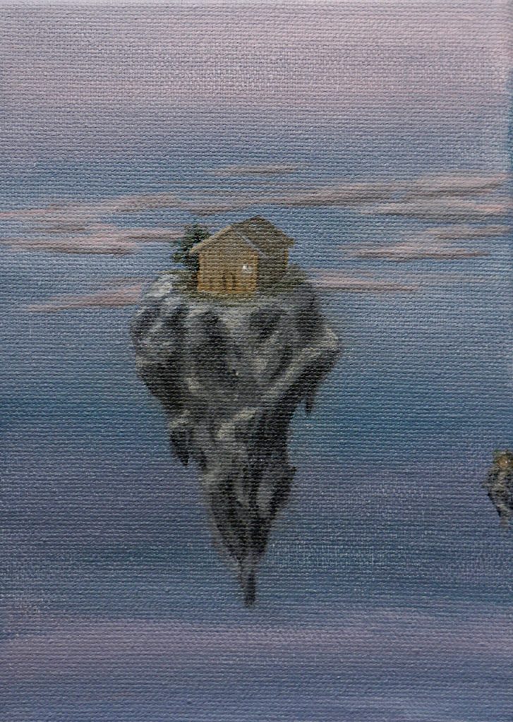 Leah Dunns Solitary is one of the works showing in the Homer Council on the Arts Fun wtih 5x7 show through Dec. 22, 2021, at the gallery in Homer, Alaska. (Photo by Michael Armstrong/Homer News)