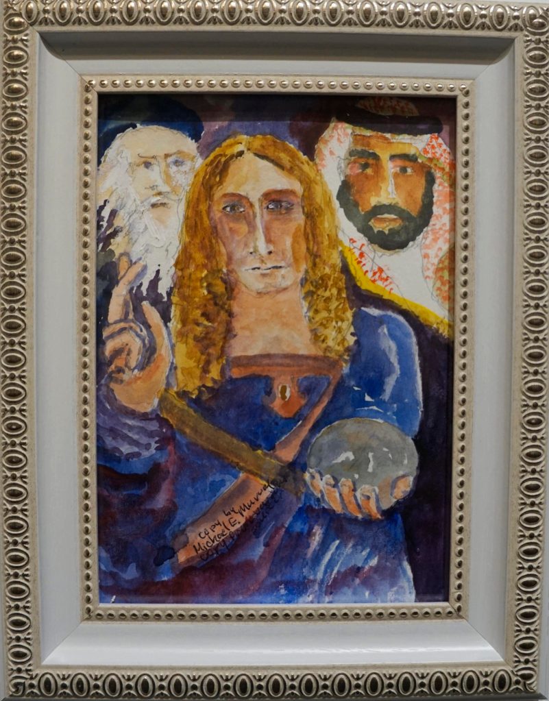 Michael Murray's "I Have 400? ... Do I hear 450?" is one of the works showing in the Homer Council on the Arts "Fun wtih 5x7" show through Dec. 22, 2021, at the gallery in Homer, Alaska. (Photo by Michael Armstrong/Homer News)