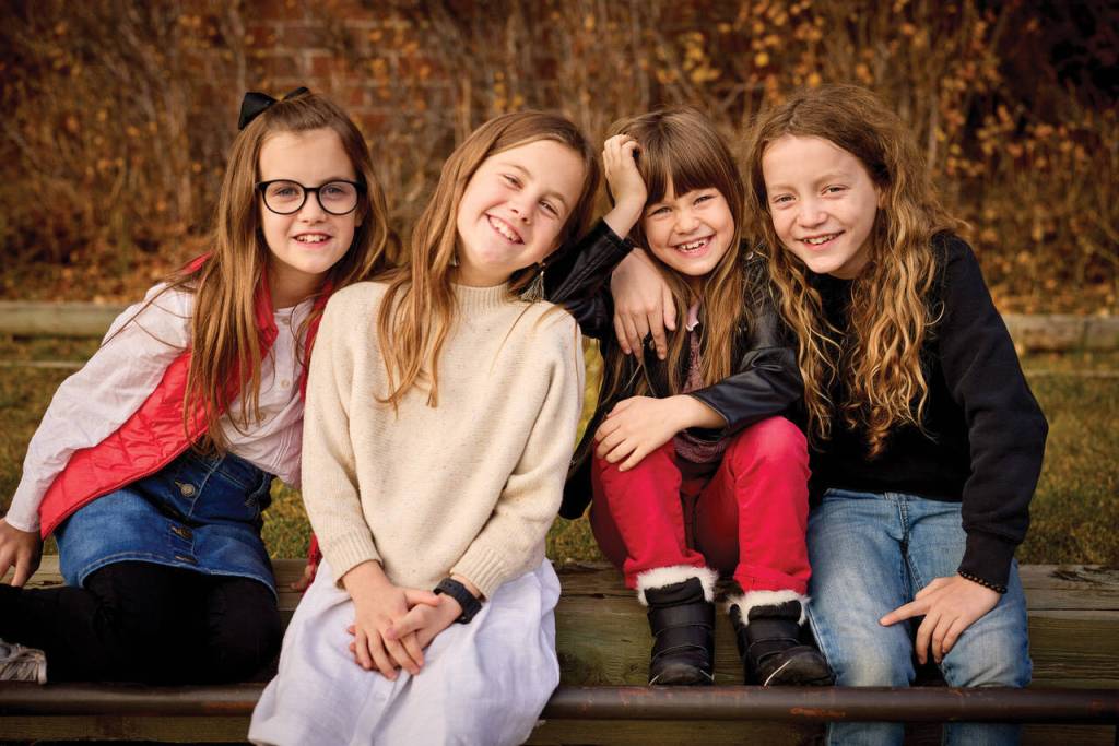 The student artists in the Kincaid family pose for a photo. From left to right are Isaiah Jane, Honor, Haddie Lee and Ames Kincaid. (Photo by R. Christopher Kincaid)