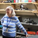 Kathy Gensel, president of Bridges Community Resource Network, Inc., stands in a garage at a cold weather shelter set to open next month on Monday, Nov. 22, 2021 in Nikiski, Alaska. (Ashlyn OHara/Peninsula Clarion)