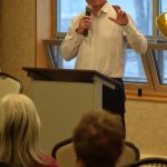 City Manager Paul Ostrander speaks at the Kenai Senior Center's 50th anniversary reception on Tuesday, Nov. 30, 2021. (Camille Botello/Peninsula Clarion)