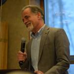 State Senator Peter Micciche speaks at the Kenai Senior Center's 50th anniversary reception on Tuesday, Nov. 30, 2021. (Camille Botello/Peninsula Clarion)