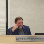 Kenai Peninsula Borough School District Superintendent Clayton Holland speaks during a board meeting on Monday, Dec. 6, 2021 in Soldotna, Alaska. (Ashlyn O'Hara/Peninsula Clarion)
