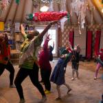 Sankofa Dance Theater Alaska teaches the Fireweed Academy Kindergarten class traditional African dances during their residency on Dec. 9. (Photo by Sarah Knapp/Homer News)