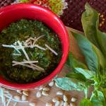 Basil, Parmesan, pine nuts and olive oil come together to make a fragrant pesto. (Photo by Tressa Dale/Peninsula Clarion)