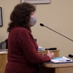 Jan Keiser, Public Works Department director, discuesses the Homer Green Infrastructure Management System at the Homer City Council worksession on Jan. 10, 2022. (Photo by Sarah Knapp/Homer News)