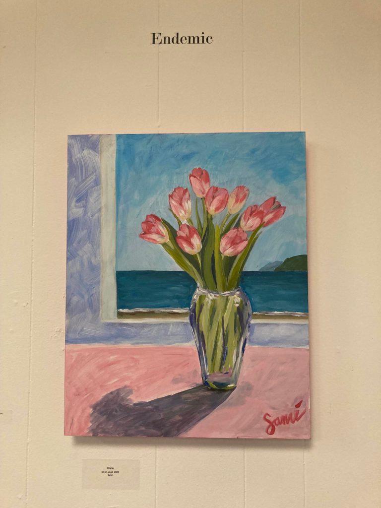 Hope is one of the paintings in Dr. Sami Alis exhibit, The Mind of a Healthcare Worker During the COVID-19 Pandemic, showing in January 2022 at the Homer Council on the Arts in Homer, Alaska. (Photo by Michael Armstrong/Homer News)