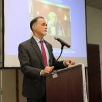 State Sen. Peter Micciche fields questions from constituents during a joint chamber luncheon on Wednesday, Jan. 5, 2022 at the Kenai Chamber of Commerce and Visitor Center in Kenai, Alaska. (Ashlyn OHara/Peninsula Clarion)