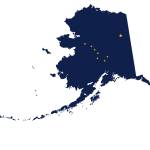 This image available under the Creative Commons license shows the outline of the state of Alaska filled with the pattern of the state flag. The state on Thursday reported a modest population growth between April 2020 and July 2021. Its the first time since 2016 the state has reported a population increase. (