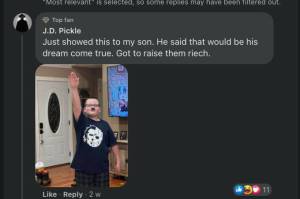 Screenshot 
This screenshot, taken from a public social media page, shows the comments made by a person identified on their profile as a member of the Petersburg Police Department, which is investigating the comment.