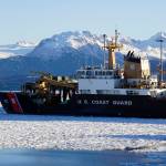 Ice surrounds the U.S. Coast Guard Cutter Hickory at the Pioneer Dock on Friday, Jan. 7, 2022, in Homer, Alaska. The buoy tender is known as The Bull of the North. (Photo by Michael Armstrong/Homer News)