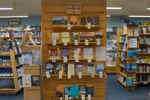 A display at the Homer Bookstore on Tuesday, Jan. 18, 2022, features the top-20 best-selling books for 2021. (Photo by Michael Armstrong/Homer News)