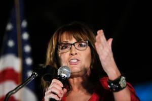 Then-vice presidential candidate Sarah Palin speaks at a rally in Montgomery, Ala., in 2017. Palin is on the verge of making new headlines in a legal battle with The New York Times. A defamation lawsuit against the Times, brought by the brash former Alaska governor in 2017, is set to go to trial starting Monday, Jan. 24, 2022 in federal court in Manhattan. (AP Photo / Brynn Anderson)