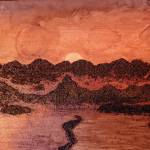 Julianne Tomich uses coffee to create art in her new exhibit COFFEE MI AMORE! at Homer Council on the Arts. (Photo provided)