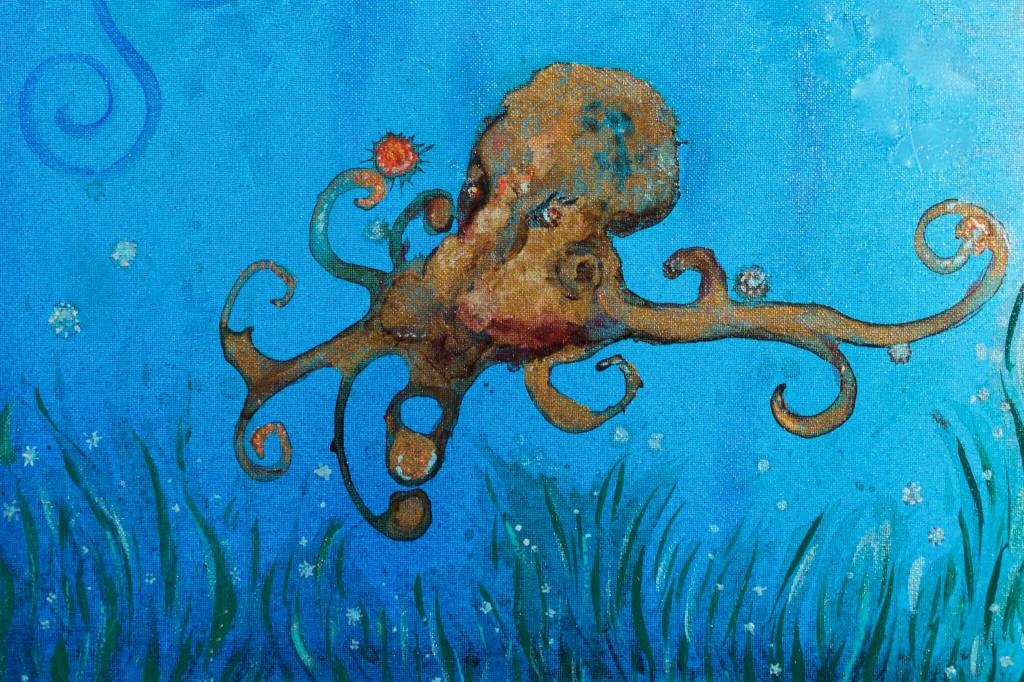 Julianne Tomich uses coffee to create art in her new exhibit COFFEE MI AMORE! at Homer Council on the Arts. (Photo provided)