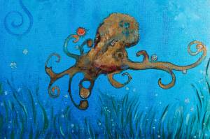 Julianne Tomich uses coffee to create art in her new exhibit COFFEE MI AMORE! at Homer Council on the Arts. (Photo provided)