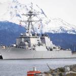 The USS Hopper (DDG 70) prepares to moor in Homer, Alaska, for a scheduled port visit in conjunction with its participation in Northern Edge 2017 in Homer, Alaska, April 29, 2017. The Navy is proposing to considerably expand its exercise area in the Gulf of Alaska. (U.S. Navy / Petty Officer 3rd Class Joseph Montemarano)