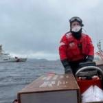 Courtesy Photo / Lt. j.g. Matthew Hall
Coxswain Petty Officer 2nd Class Thomas Dillbeck navigates the Coast Guard Cutter Anacapas small boat to Wrangell harbor to drop off a boatload of donations from an event in Petersburg.