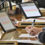 Sen. Natasha Von Imhof, R-Anchorage, takes notes during public testimony of Monday, Feb. 21, 2022, on two bills that would change the formula for the Permanent Fund Dividend. Callers were largely opposed to the proposals and were highly critical of lawmakers. (Peter Segall / Juneau Empire)