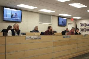 The Kenai Peninsula Borough Assembly convenves on Tuesday, Feb. 15, 2022 in Soldotna, Alaska. (Ashlyn OHara/Peninsula Clarion)