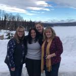 My mom Alex Botello, my aunt Melissa Botello, myself, and my aunt Kim Davis take a photo in Talkeetna on Friday Feb. 25, 2022. (Camille Botello/Peninsula Clarion)