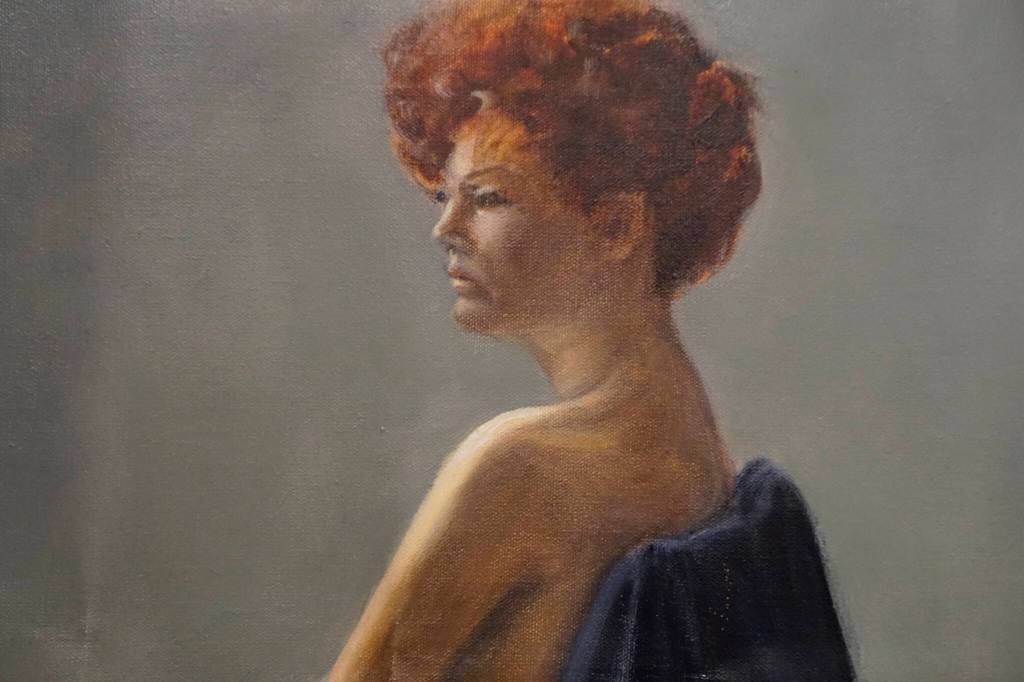 "Selected Works and Sketches by Gaye Wolfe," showing at the Homer Council on the Arts through March, has several nude sketches and paintings, such as a cropped view of this painting. (Photo by Michael Armstrong/Homer News)