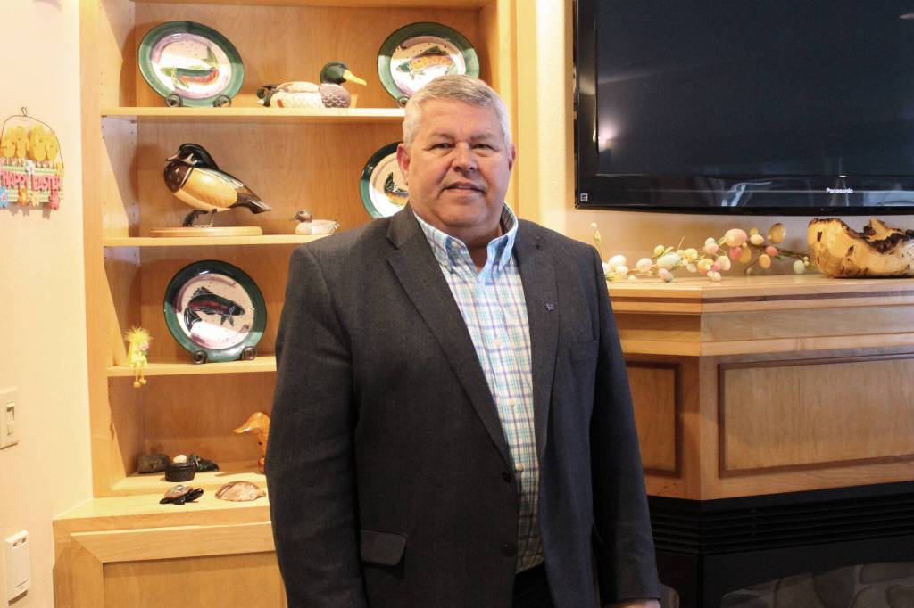 Charlie Pierce stands in his home on Thursday, March 11, 2022 in Sterling, Alaska. (Ashlyn OHara/Peninsula Clarion)