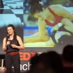 Tela O'Donnell Bacher speaks at a TedX talk in Anchorage on Saturday, March 19, 2022. (Photograph by Charly Savely. Used under a Creative Commons license at https://creativecommons.org/licenses/by-nc-nd/2.0)