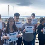 The third quarter Mariners on the Move are, from left to right, Melanie Morris, Jasmine Lurus, Mylan Johnson, Ainsley Boss-Harmon, Abbey Morgan, Heather Shea and Edward Gonzalez Anahonak. (Photo provided)