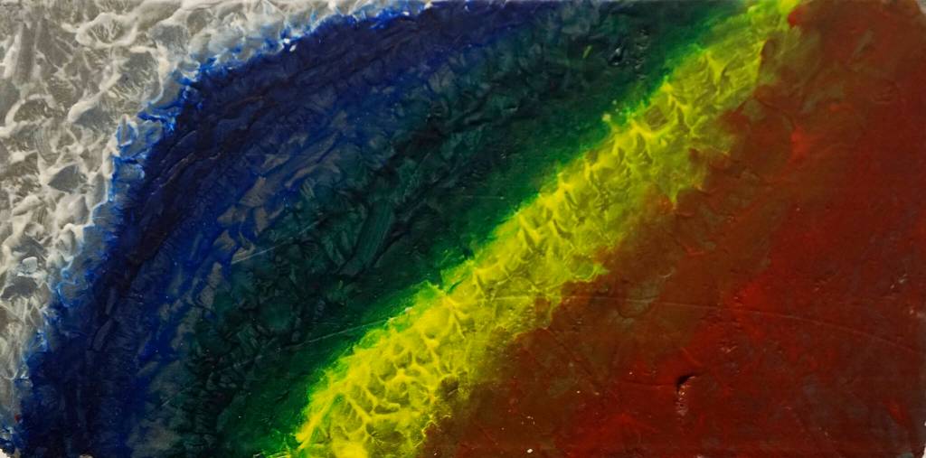 Genevieve Black, age 8, painted this work on foam. (Photo by Michael Armstrong/Homer News)