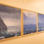 A series of paintings of the Columbia Glacier, which David Rosenthal called the poster child for glaciers and ice retreat. (Photo by Sean McDermott)