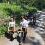YCC Enrollees harvest beetle-killed spruce for a facility enhancement project. (Photo by Nick Longobardi/FWS)