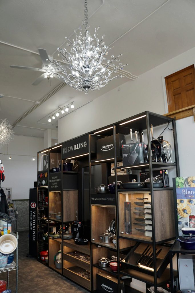 The new Classic Cook includes a display of Zwilling products, as seen here on May 5, 2022, at its new location on Pioneer Avenue in Homer, Alaska. (Photo by Michael Armstrong/Homer News)