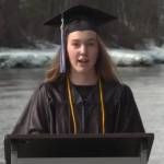 Kenai Peninsula College Kenai River Campus valedictorian Sophia Nelson speaks at her virtual class graduation on Thursday, May 5, 2022. (Screenshot)