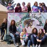 Sixth-grade Fireweed Academy students on Wednesday, May 11, 2022 spend the day working and playing with Little Fireweed students at Little Fireweed Academy in Homer, Alaska. As part of their day, they created a new sign for Big Fireweed with the help of artists Margie Scholl and Sharlyn Young.
Posing with the sign are, back row, from left to right, Paul Person, Asher Faucher, Ayda Henry, Mayzie Kee, Ilsa Golden, Olin Braund, and Pearl Sethi. In the front row, from left to right, are 
Ames Kincaid, Cecily Shavelson, For Strobel, Stella Condon, Izzy Clarke and Ani Cook. (Photo courtesy of Fireweed Academy)

 


Top Row: