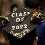 A graudating senior decorated her hat for graduation on Wednesday, May 18, 2022, at Homer High School. (Photo by Michael Armstrong/Homer News)