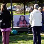 People attend a grief circle for Anesha "Duffy" Murnane on Wednseday, May 18, 2022, at WKFL Park in Homer, Alaska. A Homer man has been charged with the murder and kidnapping of Murnane, who went missing on Oct. 17, 2019. The circle was held to give people a chance to mourn and remember Murnane. 
Homer artist Mavia Muller built a basket for people to place spruce cones in as tokens of memory for Murnane. Muller said the smaller basket will be place in the next Burning Basket, to be called "Breathe."
"It feels like after years of holding our breath we can finally breathe," Muller said at the grief circle.
(Photo by Michael Armstrong/Homer News)