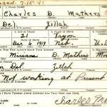 Only months before his death in 1941, Miriam Mathers son Charles registered for the military draft.