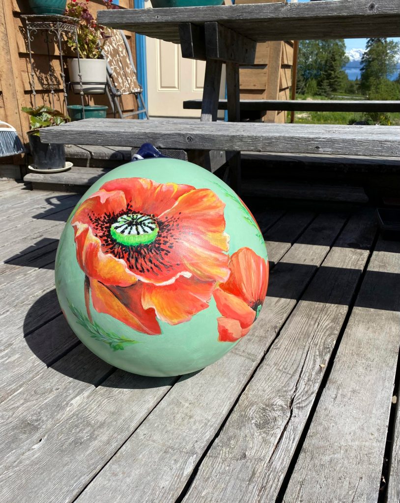 Jan Peyton and Char Jump have painted buoys like this one for a show in June at Fireweed Gallery. (Photo provided)