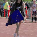 Soldotnas Adarra Hagelund is recognized for winning the girls Division I high jump Saturday, May 28, 2022, at the Division I state track and field meet at Dimond High School in Anchorage, Alaska. (Photo by Jeff Helminiak/Peninsula Clarion)