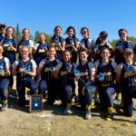 The Homer Mariners softball team poses after winning the region championship for the fifth year in a show. (Photo by Monica Anderson)