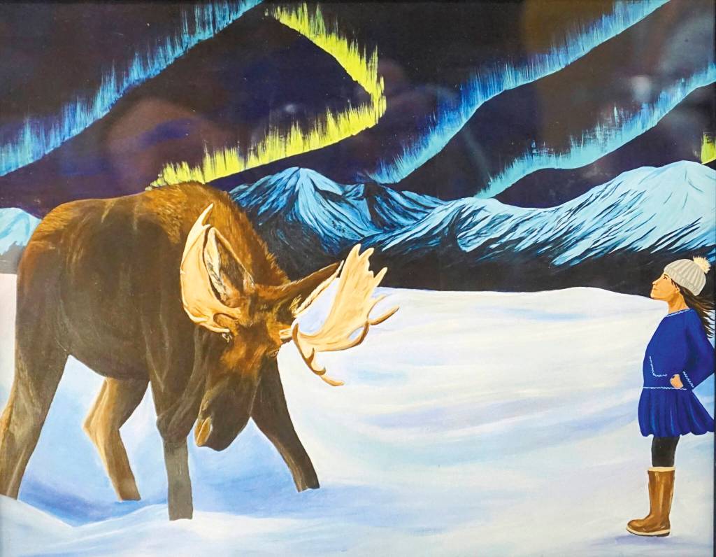 Alaskan Fearless Girl is one of the paintings Tarryn Zerbinos sells as a sticker. (Photo by Michael Armstrong/Homer News)